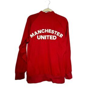 Adidas Jacket Men's Medium Red Manchester United Full Zip Up Football Anthem